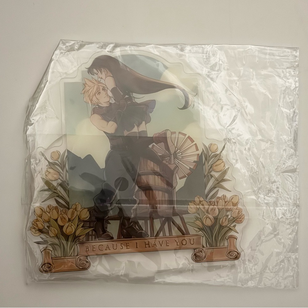 Final Fantasy VII Acrylic Stand Cloud x Tifa Because I Have You Watertower